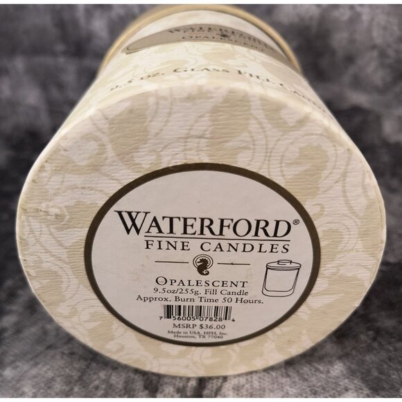 Waterford Fine Candles Opalescent Glass Fill Candle With Lid 9.5 Oz Burn Time 50 - Picture 3 of 4